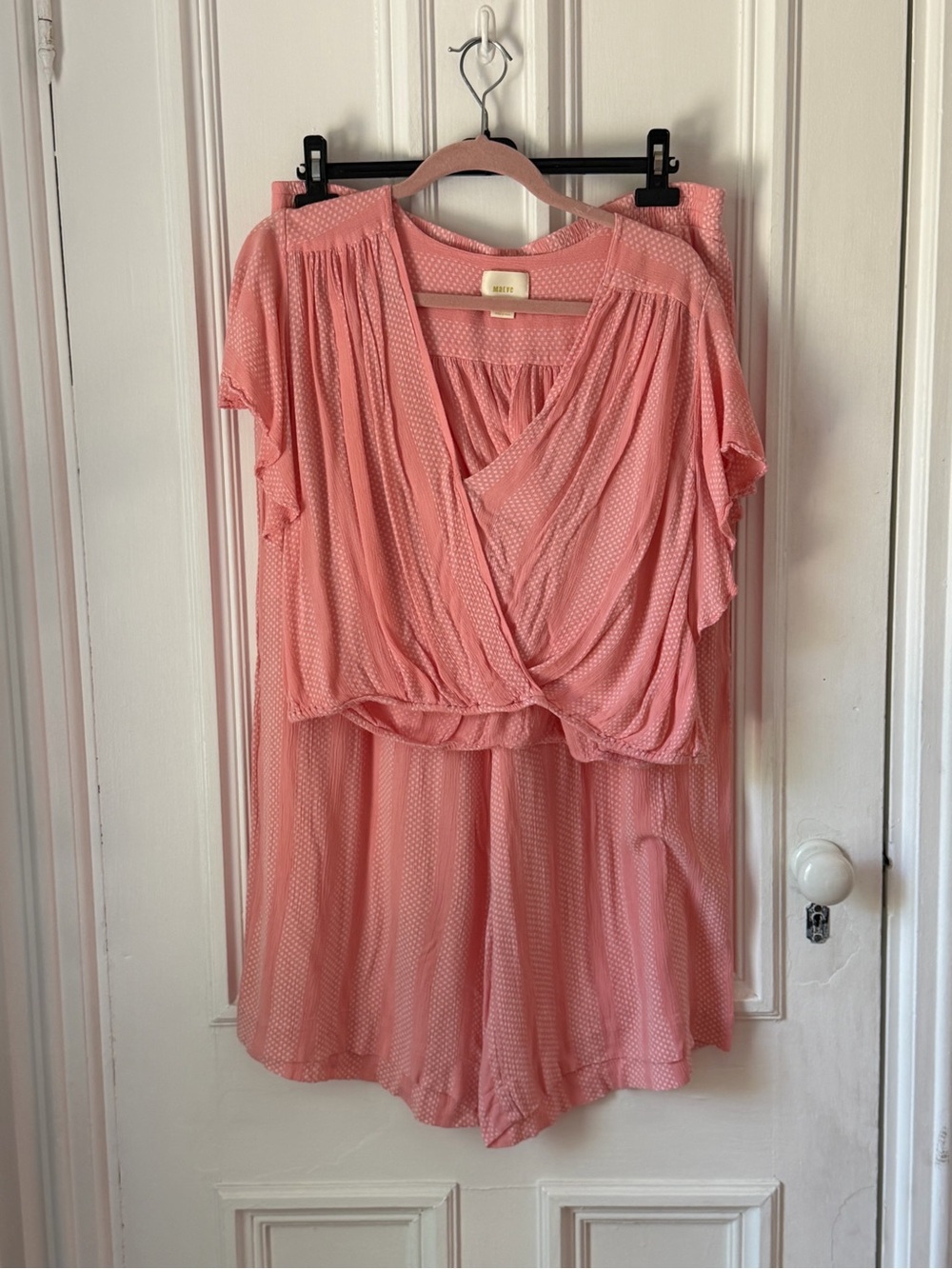 Women’s Maeve Two Piece Lounge Set Blouse/Cropped Elastic Waist Pants Size XL